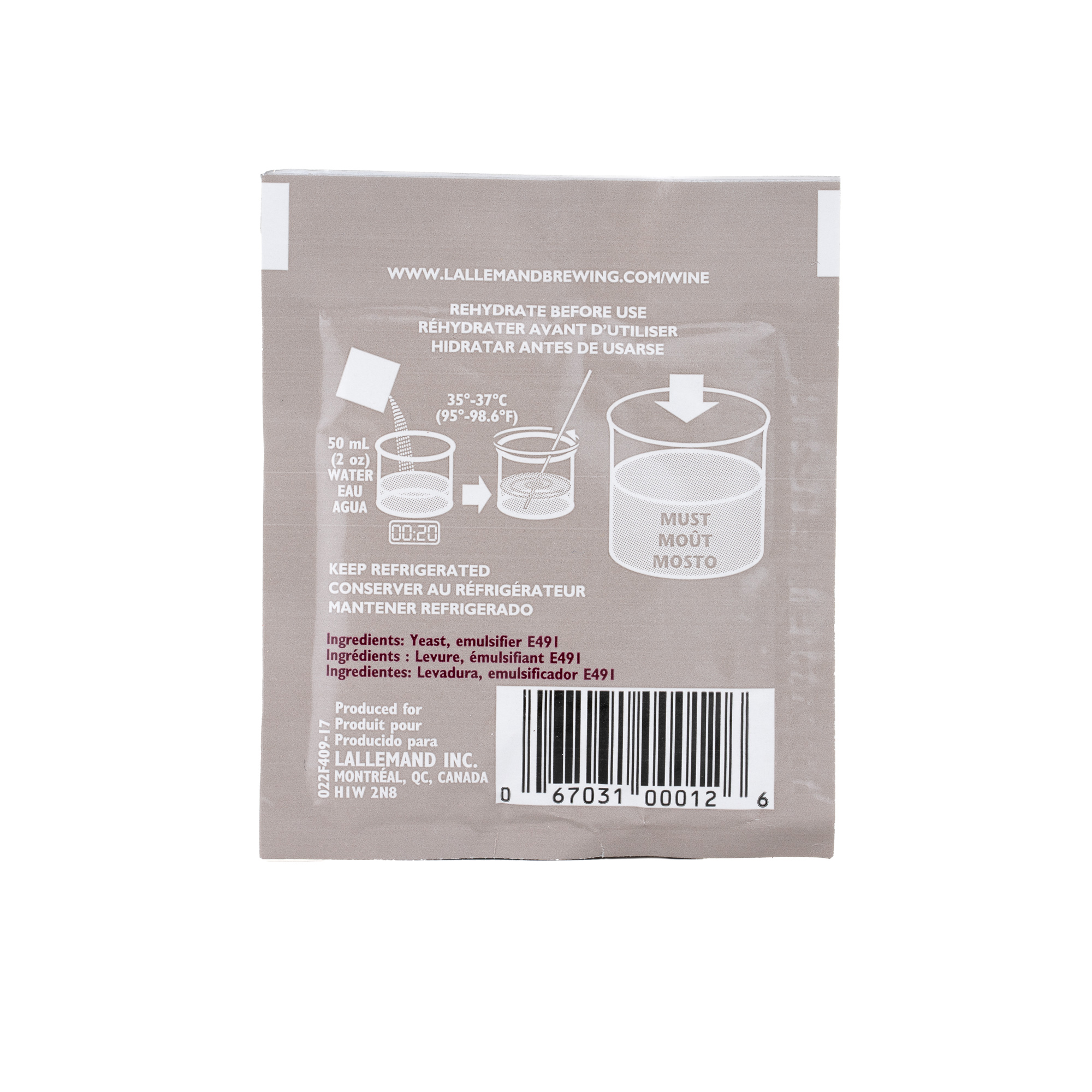 Lalvin 71B Levadura de vino (paquete de 10) - Hacer Mead de Sidra de Vino  Kombucha en casa - 0.18 oz Sachets - Saccharomyces cerevisiae - Vendido por