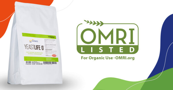 AB Vickers Yeastlife O™ is now OMRI-Listed® and can be used for organic production of fermented beverages.